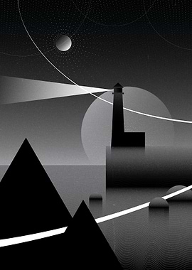 Geometric Abstract Lighthouse