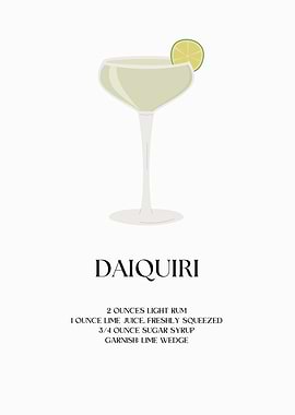 Daiquiri Cocktail Recipe Illustration
