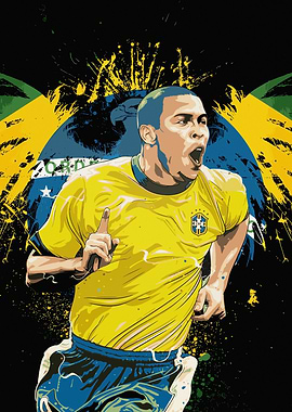 Ronaldo Celebration Brazil Soccer Art
