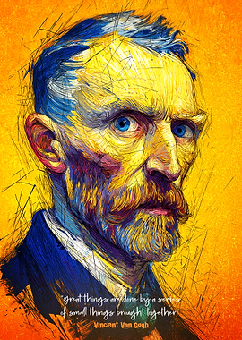 Vincent Van Gogh Portrait with Quote