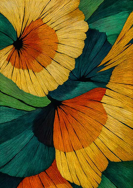 Abstract Floral Pattern with Warm Colors