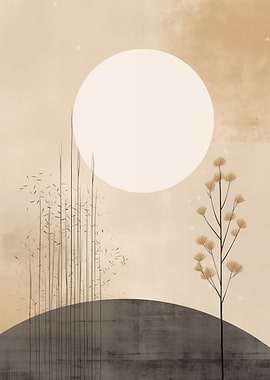 Minimalist Landscape Moon