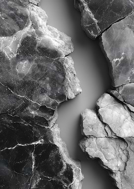 Monochrome Marble Rock Formation