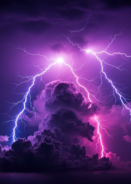 Purple Lightning Storm