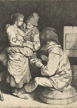 Etching of Figures in an Interior