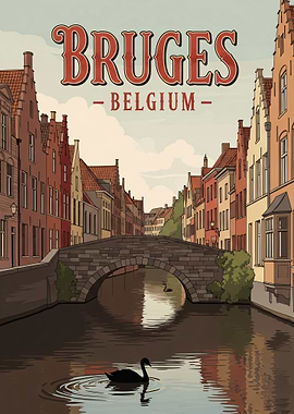 Bruges, Belgium Travel Poster
