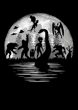 Cryptid Gathering Under the Moonlight