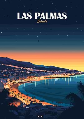 Las Palmas, Spain Travel Poster