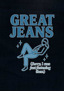 Great Jeans Funny Fashion Illustration