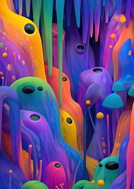Abstract Colorful Alien Landscape
