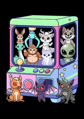 Kawaii Claw Machine with Fantasy Creatures