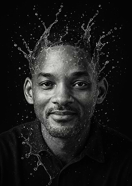 Will Smith Portrait with Water Splash
