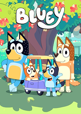 Bluey and Family Cartoon