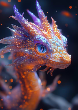 Sparkling Dragon Portrait