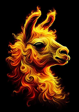 Fiery Llama Portrait