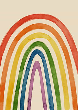 Watercolor Rainbow Illustration