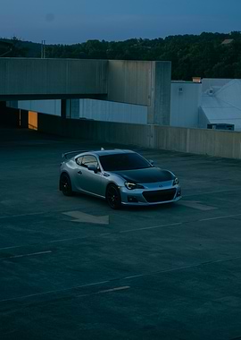 Silver Subaru BRZ on Parking Garage