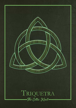Celtic Knot Art | Triquetra - Green wood-textured