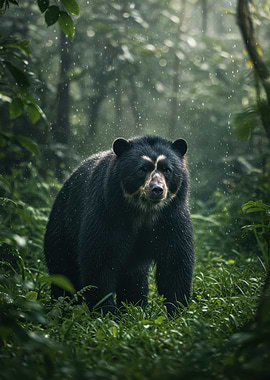 Spectacled Bear in Rainforest