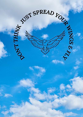 Eagle with Inspirational Text on Sky