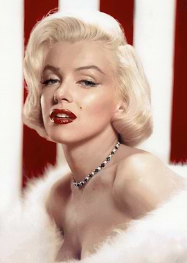 Marilyn Monroe Portrait with Red Lips