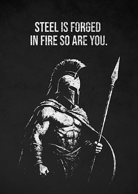 Spartan Warrior Motivational Steel Quote Art