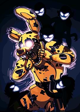 Springtrap surrounded by shadows