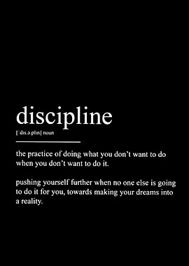 Discipline Definition Black and White