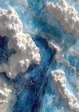 Abstract Blue and White Cloudscape