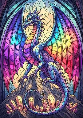 Stained Glass Dragon on Crystal Mountain