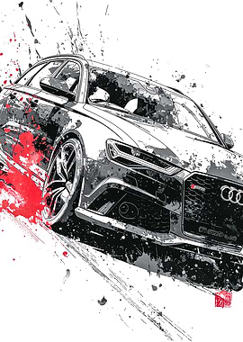 Audi RS6 Avant Ink Splatter Art