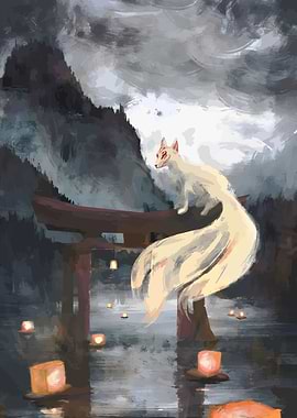 Kitsune at Torii Gate