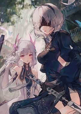 Anime Girls in a Forest Setting