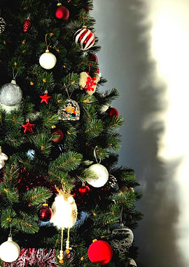 Decorated Christmas Tree with Ornaments