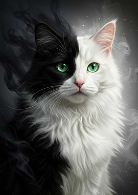Black and White Cat Portrait