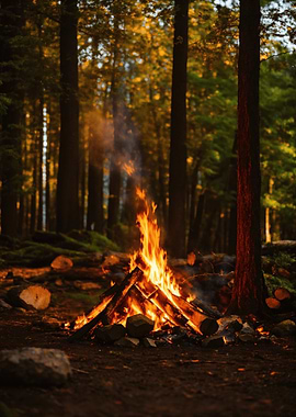 Campfire in the Woods