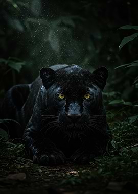 Black Panther in the Jungle
