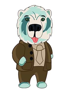 Cartoon Bear in Suit