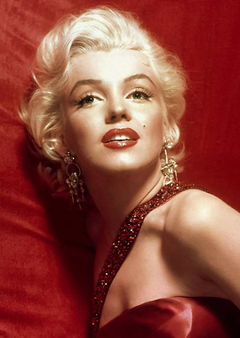 Marilyn Monroe Portrait in Red