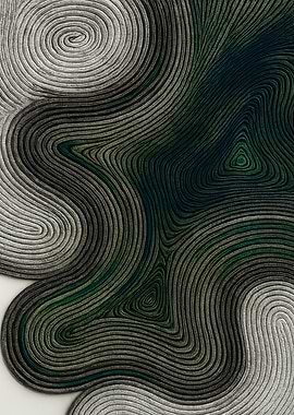 Abstract Green and Gray Swirls