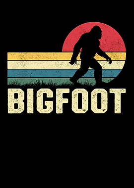Bigfoot Silhouette Retro Design