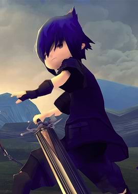 Chibi Noctis Lucis Caelum with Sword