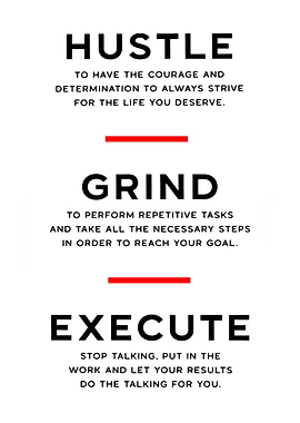 Hustle Grind Execute Motivational Poster