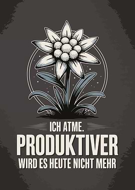 Edelweiss Flower with German Text