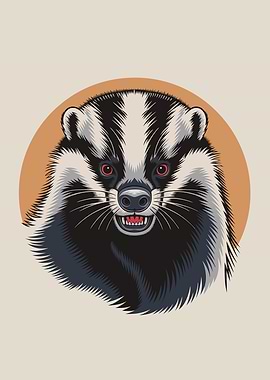 Illustration of a Badger Head