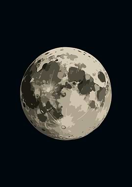 Full Moon Illustration on Dark Background