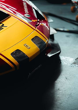 Ferrari Race Car Front Close-Up