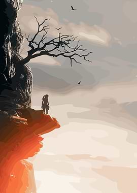 Cliffside Silhouette: Adventure Awaits