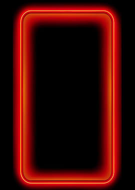 Red Neon Frame on Black Background
