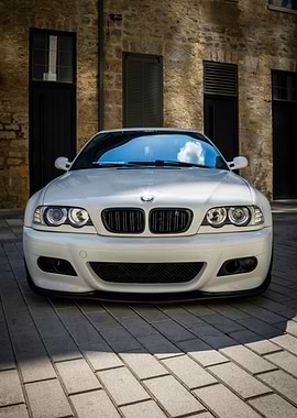 White BMW E46 M3 Front View